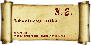 Makoviczky Enikő névjegykártya