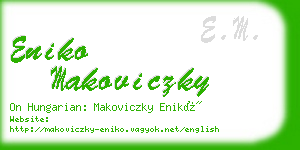 eniko makoviczky business card